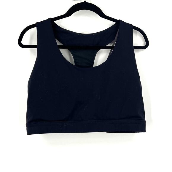 Fabletics Black Sports Bra Racer Back Cross Straps Purple Gray Women's 2XL - Picture 1 of 7